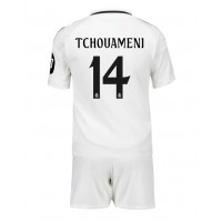 Dječji Nogometni Dres Real Madrid Aurelien Tchouameni #14 Domaci 2024-25 Kratak Rukav (+ Kratke hlače)